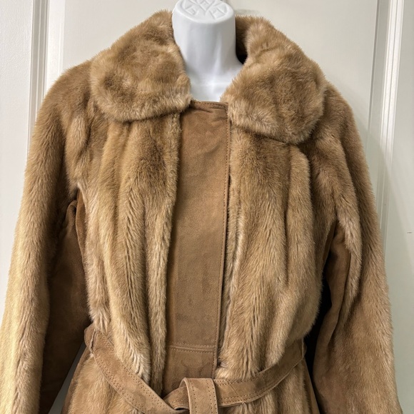 Lilli Ann by Adolph Schumer Faux Fur Genuine Leather Coat *read description - Picture 4 of 16